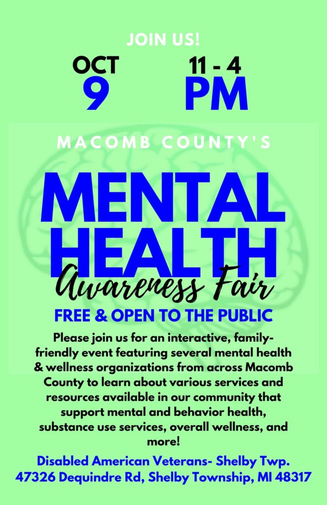 Mental Health Awareness Fair October 2021 flyer